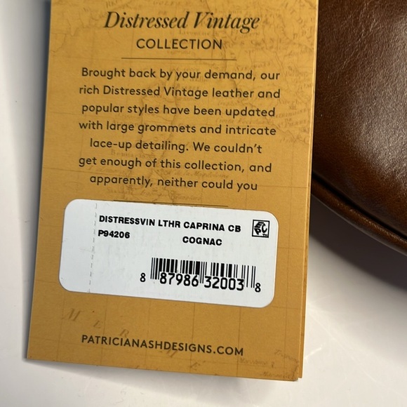 Patricia Nash Distressed Leather Caprina Crossbody - Cognac - Picture 4 of 8